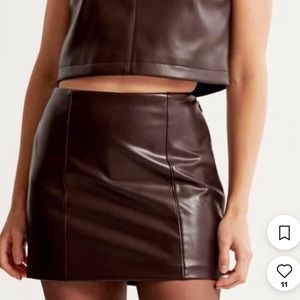 Abercrombie Vegan Leather Mini Skort